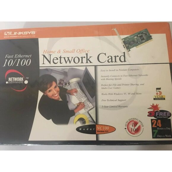 New LinkSys Fast Ethernet 10/100‎ Home and Small Office Network Card New Sealed - Picture 1 of 6